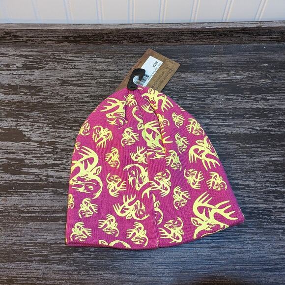 Legendary Whitetails NWT Girl's Glow Buck Beanie Pink /Yellow/Gray - Picture 2 of 3